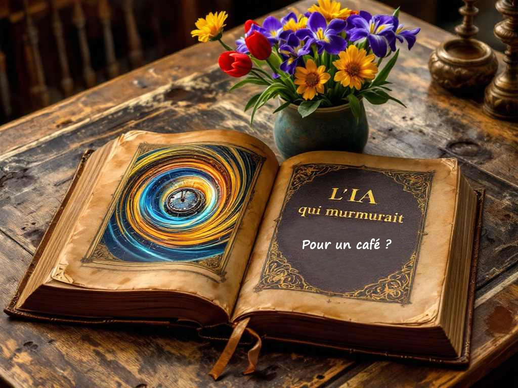 Illustration  Livre ancien ouvert sur un vortex temporel
